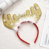HULIANFU 2023 Red Christmas Hair Band Cartoon Santa Claus Snowman Antlers Headband Merry Christmas Decor Adult Kids Naviidad Gifts Noel Toys