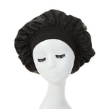 HULIANFU Women Night Sleep Hair Caps Silky Bonnet Satin Double Layer Adjust Head Cover Hat For Curly Springy Hair Styling Accessories