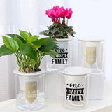 HULIANFU Self Watering Planter Pots Mini Round Design Succulent Plant Pot Indoor Home Garden Modern Decorative Pot Garden Supplies FU