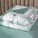 HULIANFU Summer Blanket Ice Silk Quilt Cool Feeling Nap Knee Air Conditioning Quilt Adult Children Washable Bedding