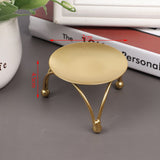 HULIANFU Iron Black Gold Plated Candle Holders Pillar Metal Plate For Wedding Party Festival Candlestick Holder Art Gift Home Decoration