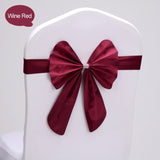 HULIANFU Wedding Ceremony Decor 10 Pieces Red Blue Already Bow Tie Hotel Banquet Chair Sash Band Conference Event Birthday Party Favor