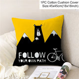 HULIANFU New Style Geometric Yellow Pillowcase Decorative Cushion For Sofa DIY Printed Pillow Chair Car Cushion Christmas Home Decoration