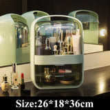 HULIANFU Large Capacity Makeup Organizer Cosmetic Storage Box Drawer Type Desktop Finishing Rack Dustproof Lipstick Beauty Mask Case