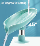 HULIANFU Leaf Shape Soap Box Drain Soap Holder Bathroom Accessories Suction Cup Soap Dish Tray Soap Dish for Bathroom Soap Container