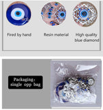 HULIANFU Turkish Blue Eyes Amulet Wall Protection Hanging Decoration Lucky Pendant Wind Chimes Hanging Ornament Garden Home Decorations