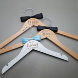 HULIANFU Personalized Wedding Hanger Bridal Shower Gift Engrave Name Wood Hanger Bridesmaid  Groomsmen Hanger Laser Cut Dress Hanger
