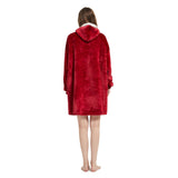 HULIANFU Winter Sherpa Blanket With Sleeves Ultra Plush Fleece Sweatshirt Blanket Hoodie Pink Grey Wine Blue Warm Flannel Hooded Blankets