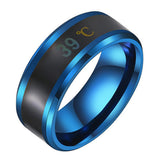 HULIANFU Smart Sensor Temperature Ring Modern Real-time Intelligent Temperature Test Finger Rings Thermometer Women Men Jewelry Gifts