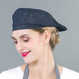 HULIANFU Long Apron Denim Restaurant Hotel Waist Chef Apron Bar Pub Kitchen Waiter Waitress Cook Apron Universal Cooking Hat Caps 56-58cm