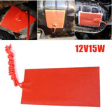HULIANFU Quick Heat Silicone Heater Pad 12V 15W Car Fuel Engine Oil Tank Tool Heating Mat Warming Accessories 50x100mm