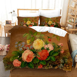 HULIANFU Oil Painting Flowers Digital Printing Bedding Sets Children Adult Bedclothes Quilt Art Duvet Cover Set Single King Queen Size