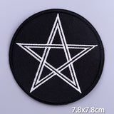 HULIANFU Patches On Clothes Stickers Hippie Rock Stripes Embroidered Patches For Clothing Iron On Patch Skull Biker Stripes for Jackets