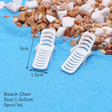 HULIANFU Ocean Beach Style Miniatures Artificial Sunshade Umbella Chair Anchor Micro Landscape For Garden Pastoral DIY Accessories Decor