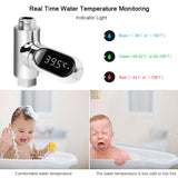 HULIANFU Water Shower Thermometer LED Display Flow Self-Generating Meter Monitor Baby Celsius Faucet Precise Bath Kitchen Ship From EU