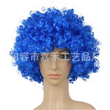 HULIANFU Round Curly Wig Carnival Children Adult Explosion Hair Hat Children  Day Party Accessories Fluffy Funny Clown Fans Hairstyle