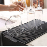 HULIANFU Silicone Square Dish Drying Mat Heat Resistant Draining Tableware Durable Pad Mat for Dishes Table Placemats Kitchen Accessories