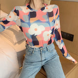 Hulianfu Angel Print Sheer Blue Black Mesh Long Sleeve Blouse Shirts Women Spring Summer Pullovers Elegant Sexy See Through Tops