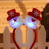 HULIANFU 2023 Christmas Led Light Headbands Santa Elk Antlers Headband Kids Adult Headwear Ornaments Christmas Party Cosplay Supplies