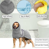 HULIANFU Pet Clothes Dog Towelling Drying Super Absorbent Robe Soft quick drying Polyester Sleepwear Coat Warm Apparel