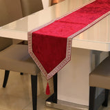 HULIANFU New Chinese high-end tablecloth flag shoes cabinet cover cloth European velvet bed runner simple color table cloth