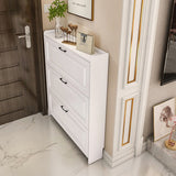 HULIANFU Tipping shoe cabinet shoe storage shelf simple narrow ultra-thin 17cm space-saving home hall entrance cabinet