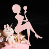 HULIANFU New High Heels Lady Happy Birthday Acrylic Cake Topper Wedding Girls Cake Toppers for 16 18 21 Birthday Party Cake Decorations