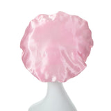 HULIANFU Women Night Sleep Hair Caps Silky Bonnet Satin Double Layer Adjust Head Cover Hat For Curly Springy Hair Styling Accessories