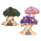 HULIANFU Miniature Landscape Fairy Garden Miniature Resin Jewelry Decoration Crafts Simulation Tree House Creative Home Decoration