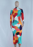 hulianfu Ladies Color Fashion Autumn Pit Strip Long Sleeve Slim Fit Temperament Elegant Simple Dress