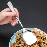 HULIANFU New Big Spoon Large Round/Square Handle Stainless Steel Serving Spoon  Long Handle Soup Spoon Kitchen Flatware Dropshipping