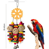 HULIANFU Pet Chewing Wood Blocks Rattan Ball Play Toy Parrot Bird Climbing Cage Hangings For Pet Products Bird Accessories