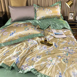 HULIANFU Summer Blanket Ice Silk Quilt Cool Feeling Nap Knee Air Conditioning Quilt Adult Children Washable Bedding