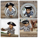 HULIANFU Print Skull Children / Adult Pirate Hat Cosplay Costume Cap Halloween Masquerade Party Performance Pirate Captain Hat Props