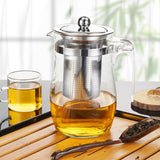 HULIANFU Teapot Glass Explosion-proof High Temperature Flower Teapot Teacup Teapot Filter Single Pot Tea Set Home Tea Cup Glass Juice Cup