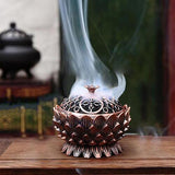 HULIANFU Retro Lotus Incense Burners Dragon Incense Holder Incense Burner Mini Sandalwood Censer Home Office Decor Decoration Craft