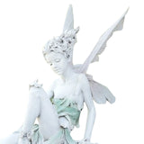 HULIANFU Tudor And Turek Resin Sitting Fairy Statue Garden Ornament Porch Sculpture Yard Craft Landscaping for Home Garden Decoration