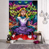 HULIANFU Psychedelic Meditator Tapestry Wall Hanging Cartoon Witchcraft Bohemian Style Mandala Kawaii Room Home Decor