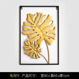HULIANFU Nordic Metal Leaf Plant Wall Decor Wrought Iron Wall Hanging Non-perforated Wall Mural Living Room Bedroom Home Decoration Hot
