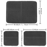 HULIANFU Pet Cat Litter Mat Waterproof EVA Double Layer Cat Litter Trapping Pet Litter Box Mat Clean Pad Products For Cats Accessories