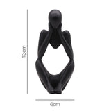 HULIANFU Thinker Statue Abstract Figure Sculpture Small Ornaments Resin Statue Home Crafts Home Decoration Modern Figurines For Interior