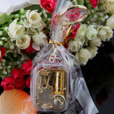 HULIANFU Mechanical Music Boxes 1Pcs Music Box Keychain Movement DIY Play Set Acrylic Handy Crank Children Birthday Gifts Kids Toys