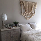 HULIANFU New Nordic Geometric Tapestry Wall Hanging Bohemian Macrame Tassel Woven Tapestry Home Bedroom Background Wedding Decoration