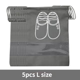 HULIANFU Shoes Storage Bag Closet Organizer Non-woven Travel Portable Bag Waterproof Pocket Clothing Classified Hanging Bag 5pcs L size