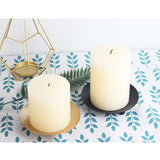 HULIANFU Iron Black Gold Plated Candle Holders Pillar Metal Plate For Wedding Party Festival Portavelas Candelabra Art Gift Home Decor