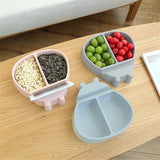 HULIANFU Plates For Food Creative Shape Lazy Snack Bowl Plastic Double Layers Snack Storage Box Bowl Lazy Fruit Plate Bowl Artifact Plate