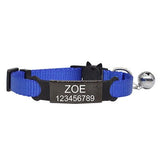 HULIANFU Personalized ID Free Engraving Cat Collar Safety Breakaway Small Dog Cute Nylon Adjustable for Puppy Kittens Necklace