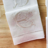 HULIANFU Letters Embroidery  Table Napkin  White Wedding Party Holiday  Decorative  Towel  Rectangular  Hand Towels