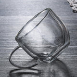 HULIANFU Transparent glass coffee cup milk whiskey tea beer double creative heat resistant cocktail Vodka wine mug Drinkware tumbler cups