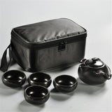 HULIANFU Tea Set1 pot 4 cups Travel Bag The Ding kiln Tea Sets Portable Travel Tea Set Quick Cup Tea Pot Kettle Gaiwan Kung Fu Tea Sets